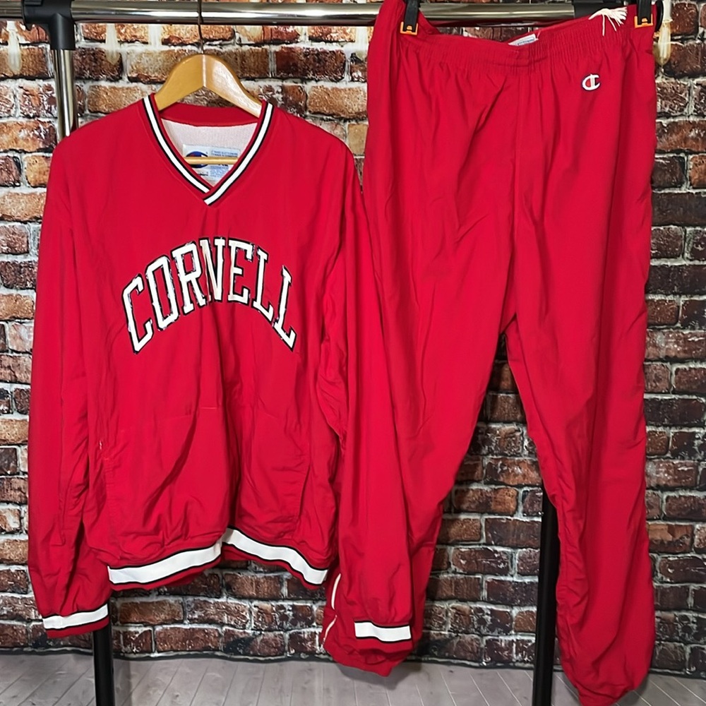 Vintage Champion Cornell windbreaker tracksuit pullover pants XL mens collegiate
